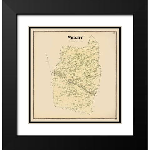 Wright New York Landowner - Stone 1866 Black Modern Wood Framed Art Print with Double Matting by Stone