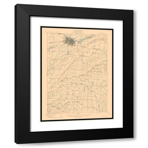 Watertown New York Quad - USGS 1909 Black Modern Wood Framed Art Print with Double Matting by USGS