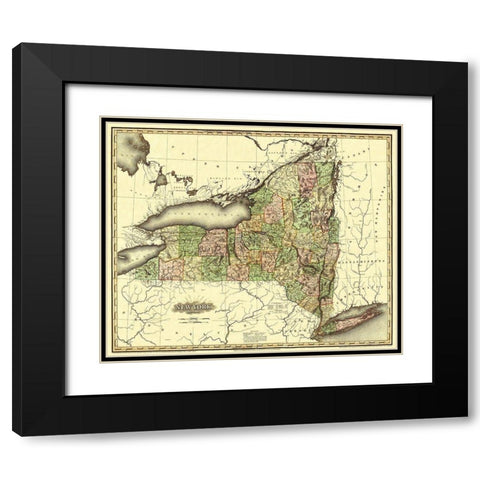 New York - Tanner 1819 Black Modern Wood Framed Art Print with Double Matting by Tanner