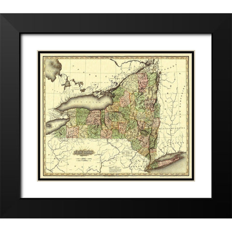 New York - Tanner 1819 Black Modern Wood Framed Art Print with Double Matting by Tanner