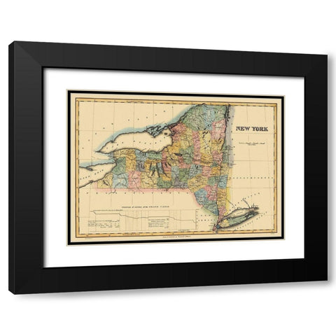 New York - Lucas 1823 Black Modern Wood Framed Art Print with Double Matting by Lucas