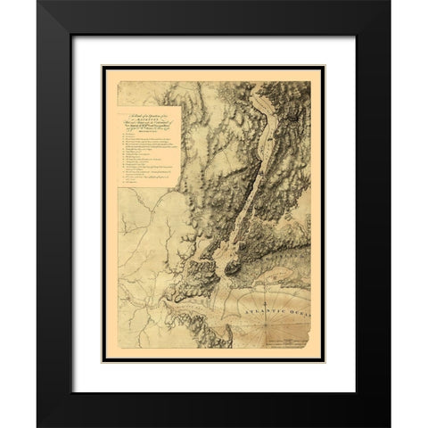 New York - Howe 1776  Black Modern Wood Framed Art Print with Double Matting by Howe