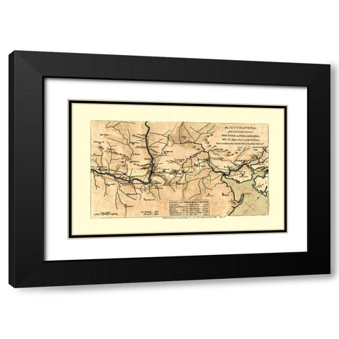 New York - Pyle 1777  Black Modern Wood Framed Art Print with Double Matting by Pyle