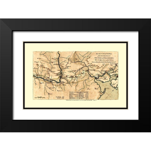 New York - Pyle 1777  Black Modern Wood Framed Art Print with Double Matting by Pyle