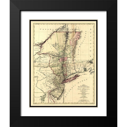 New York - Lotter 1777  Black Modern Wood Framed Art Print with Double Matting by Lotter