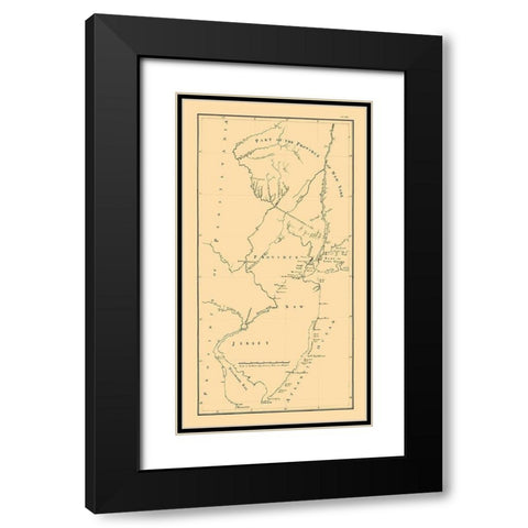 New York -1769 Black Modern Wood Framed Art Print with Double Matting by Unknown