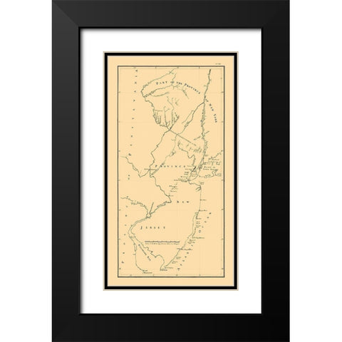 New York -1769 Black Modern Wood Framed Art Print with Double Matting by Unknown