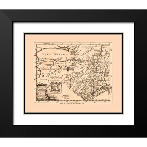 New York - Kitchin 1756  Black Modern Wood Framed Art Print with Double Matting by Kitchin
