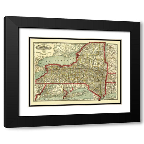 New York - Craig 1888  Black Modern Wood Framed Art Print with Double Matting by Craig