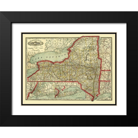 New York - Craig 1888  Black Modern Wood Framed Art Print with Double Matting by Craig