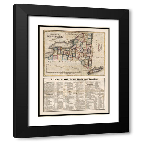 New York - Williams 1826  Black Modern Wood Framed Art Print with Double Matting by Williams