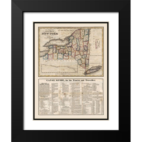 New York - Williams 1826  Black Modern Wood Framed Art Print with Double Matting by Williams