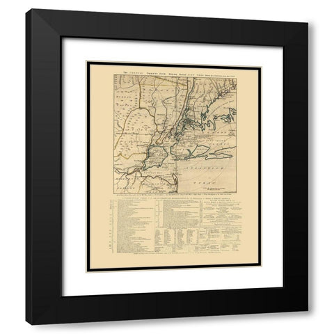 New York - Howe 1776  Black Modern Wood Framed Art Print with Double Matting by Howe