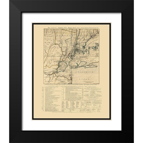 New York - Howe 1776  Black Modern Wood Framed Art Print with Double Matting by Howe