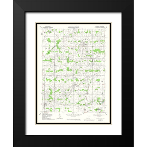 Alvordton Ohio Quad - USGS 1961 Black Modern Wood Framed Art Print with Double Matting by USGS