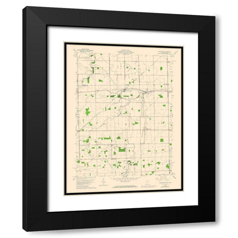 Assumption Ohio Quad - USGS 1960 Black Modern Wood Framed Art Print with Double Matting by USGS