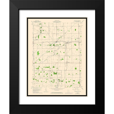 Assumption Ohio Quad - USGS 1960 Black Modern Wood Framed Art Print with Double Matting by USGS