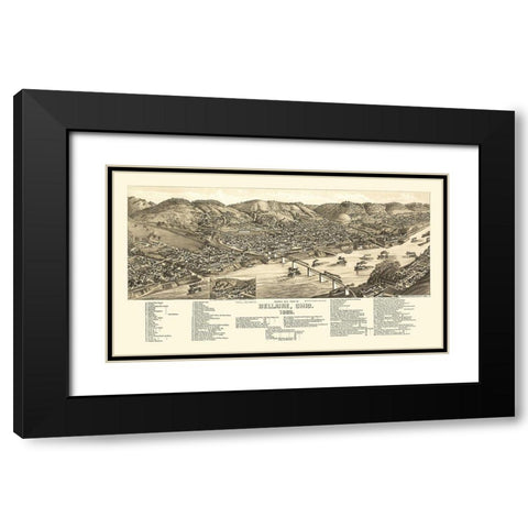 Bellaire Ohio - Beck 1882 Black Modern Wood Framed Art Print with Double Matting by Beck