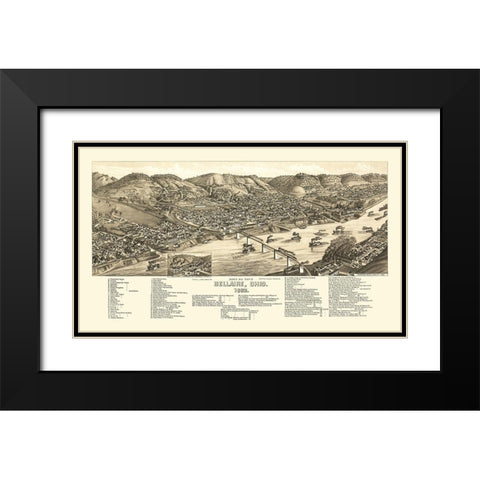 Bellaire Ohio - Beck 1882 Black Modern Wood Framed Art Print with Double Matting by Beck