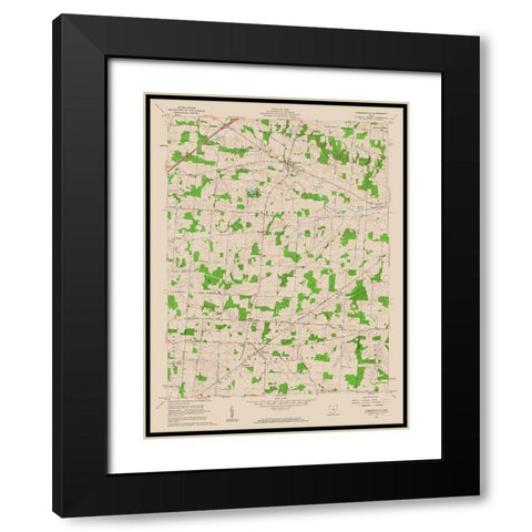 Chesterville Ohio Quad - USGS 1961 Black Modern Wood Framed Art Print with Double Matting by USGS