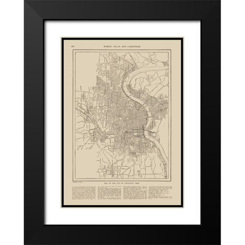 Cincinnati  Ohio - Reynold 1921 Black Modern Wood Framed Art Print with Double Matting by Reynold