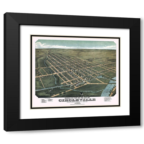 Circleville Ohio - Stoner 1876  Black Modern Wood Framed Art Print with Double Matting by Stoner