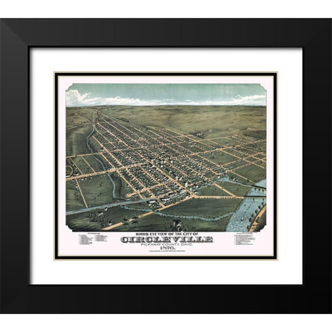 Circleville Ohio - Stoner 1876  Black Modern Wood Framed Art Print with Double Matting by Stoner