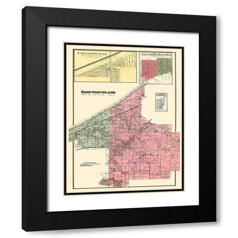 East Cleveland, Collinsville Ohio Landowner Black Modern Wood Framed Art Print with Double Matting by Titus