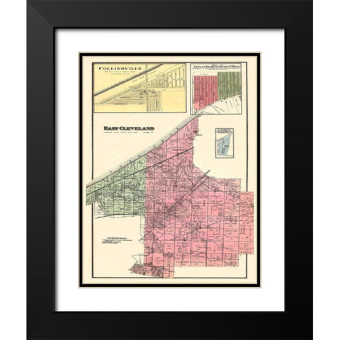 East Cleveland, Collinsville Ohio Landowner Black Modern Wood Framed Art Print with Double Matting by Titus