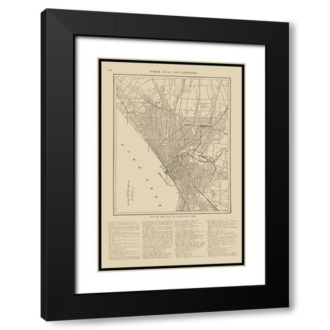 Cleveland  Ohio - Reynold 1921 Black Modern Wood Framed Art Print with Double Matting by Reynold