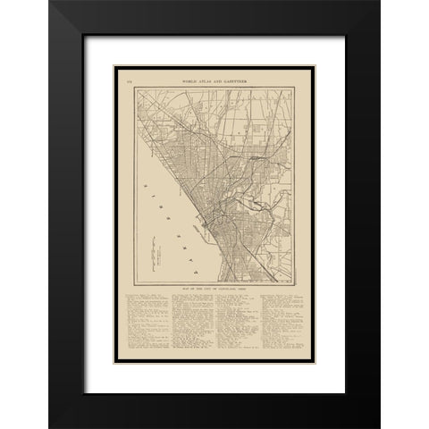 Cleveland  Ohio - Reynold 1921 Black Modern Wood Framed Art Print with Double Matting by Reynold