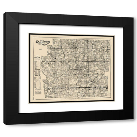 Franklin Ohio Landowner - Boehm 1883 Black Modern Wood Framed Art Print with Double Matting by Boehm