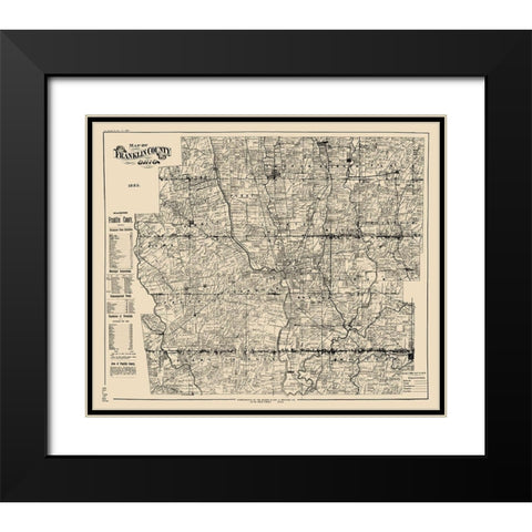 Franklin Ohio Landowner - Boehm 1883 Black Modern Wood Framed Art Print with Double Matting by Boehm