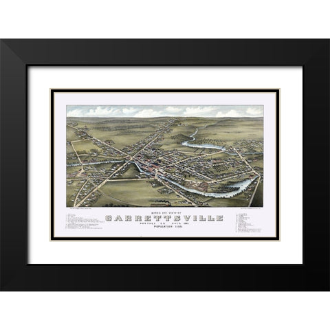 Garrettsville Ohio - Stoner 1883  Black Modern Wood Framed Art Print with Double Matting by Stoner