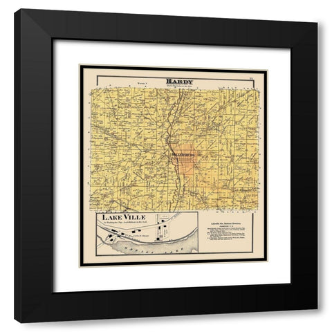 Hardy Ohio Landowner - Cring 1875 Black Modern Wood Framed Art Print with Double Matting by Cring