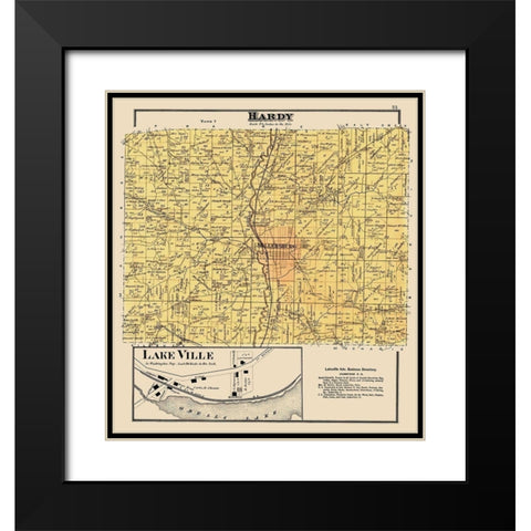 Hardy Ohio Landowner - Cring 1875 Black Modern Wood Framed Art Print with Double Matting by Cring
