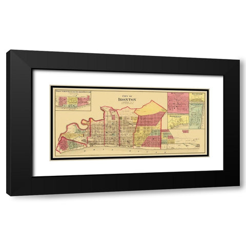 Ironton Ohio Landowner - Aschbach 1877 Black Modern Wood Framed Art Print with Double Matting by Aschbach