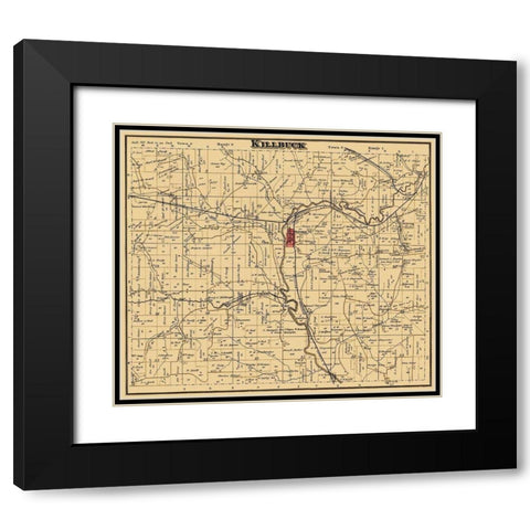 Killbuck Ohio Landowner - Cring 1876 Black Modern Wood Framed Art Print with Double Matting by Cring