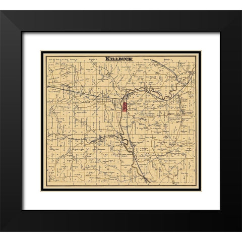 Killbuck Ohio Landowner - Cring 1876 Black Modern Wood Framed Art Print with Double Matting by Cring