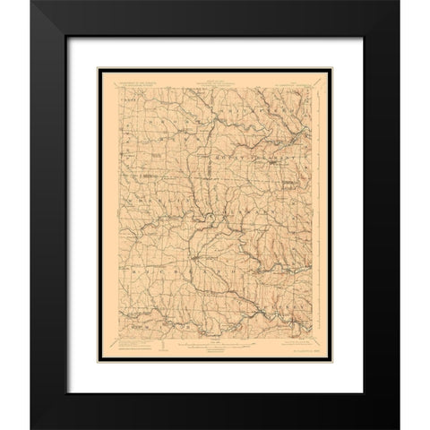 St Clairsville Ohio Quad - USGS 1905 Black Modern Wood Framed Art Print with Double Matting by USGS