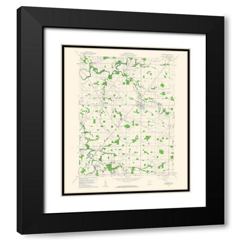 Sycamore Ohio Quad - USGS 1960 Black Modern Wood Framed Art Print with Double Matting by USGS