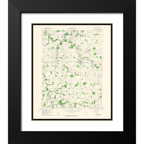 Sycamore Ohio Quad - USGS 1960 Black Modern Wood Framed Art Print with Double Matting by USGS