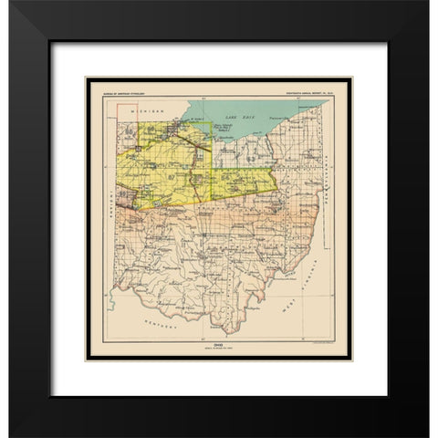 Ohio Indian Cessation - USGPO 1899 Black Modern Wood Framed Art Print with Double Matting by USGPO