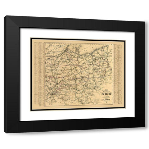 Ohio - Sabine 1882  Black Modern Wood Framed Art Print with Double Matting by Sabine