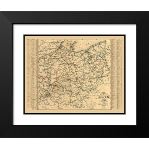 Ohio - Sabine 1882  Black Modern Wood Framed Art Print with Double Matting by Sabine