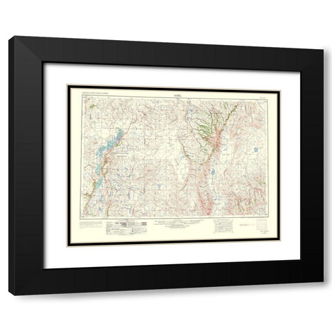 Adel Oregon Quad - USGS 1963 Black Modern Wood Framed Art Print with Double Matting by USGS