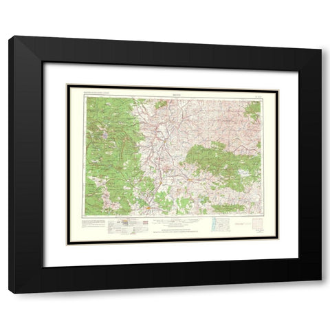 Bend Oregon Quad - USGS 1964 Black Modern Wood Framed Art Print with Double Matting by USGS