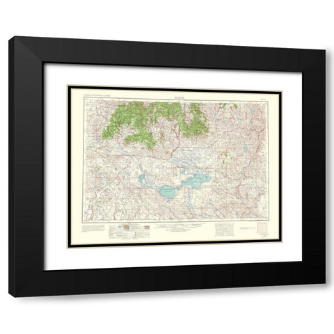 Burns Oregon Quad - USGS 1964 Black Modern Wood Framed Art Print with Double Matting by USGS