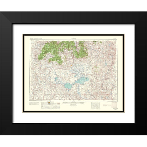 Burns Oregon Quad - USGS 1964 Black Modern Wood Framed Art Print with Double Matting by USGS