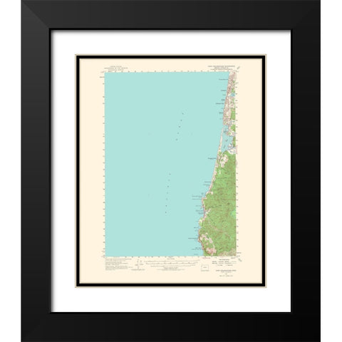 Cape Foulweather Oregon Quad - USGS 1967 Black Modern Wood Framed Art Print with Double Matting by USGS